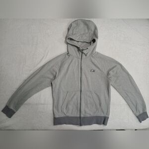 Nike Full Zip French Terry Gray Spellout Hoodie Size M Men’s